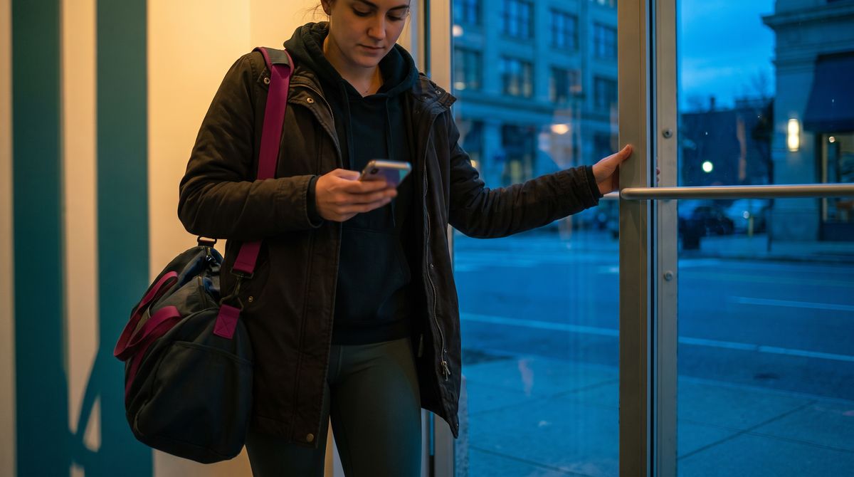 A member returns to the gym with a class booking after a long break