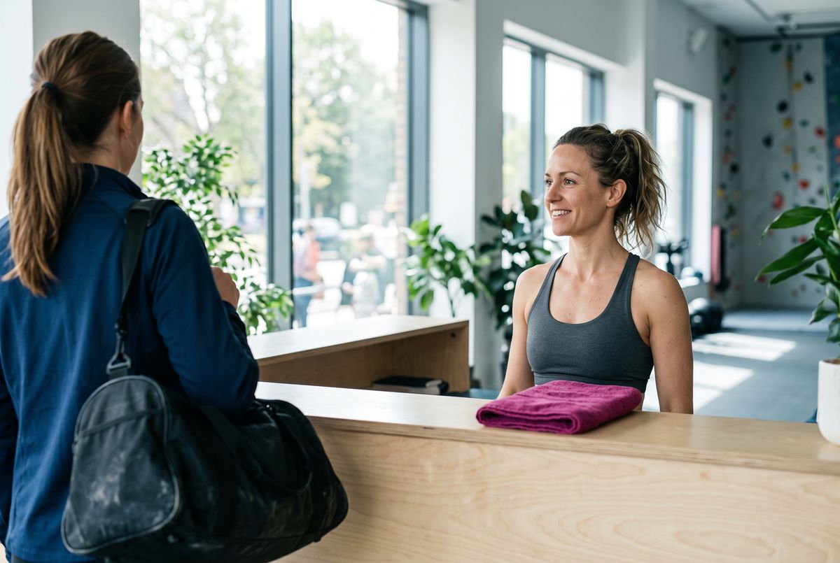 Trainer welcoming a member returning to the gym after a long break